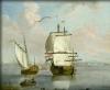 Dutch East Indiaman and a Royal Yacht in an Estuary with a Town Beyond