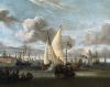 Shipping in the Harbour of Amsterdam with a Dutch East India Company yacht and a state barge in the foreground